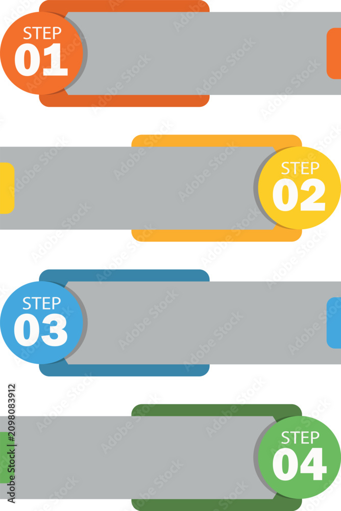 Fototapeta premium Business infographic step options process template mockup with numeric blocks