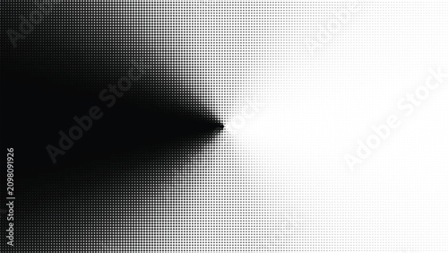 Abstract dark black halftone dot gradient used to add visual depth create retro or pop-art aesthetics provide high-contrast textures for web print microstock design