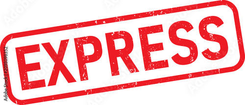 Photos Red express rubber stamp ink imprint isolated on transparent background