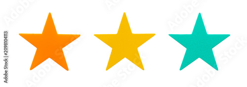 Foto Star shaped colorful confetti isolated on white background