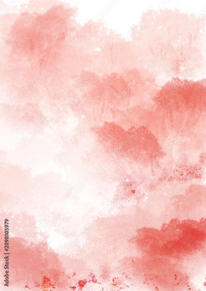 Fototapeta premium Abstract pink garden. Dream forest, background illustration. abstract watercolour background. 