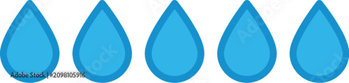 Water droplets arranged in a horizontal row represent a collection of natural liquid units.