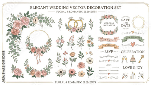 Colorful hand-drawn icons of flowers, fruits, vegetables, and food items in a playful garden setting Vector