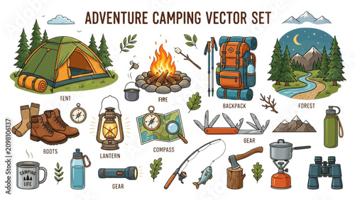 Colorful collection of flat icons showing everyday objects and activities in a vibrant playful style Vector
