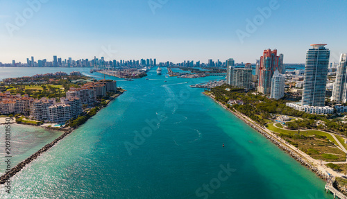 Fotografie Top view of South Miami Beach