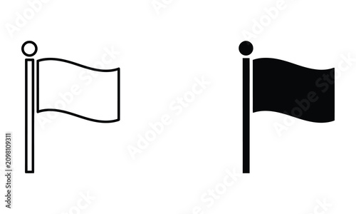 Photos Professional Minimal Vector Icon Goal post flag icon Editable Stroke, Outline an