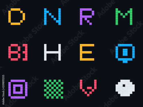 Bild auf Leinwand Trending PBR Shader Pipeline Pixel Art Icons, Premium Material Bestseller Pack
