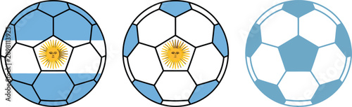 Fotografía Soccer ball with argentina flag style vector illustration