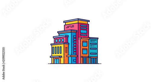 Colorful Building Architecture Design Concept.