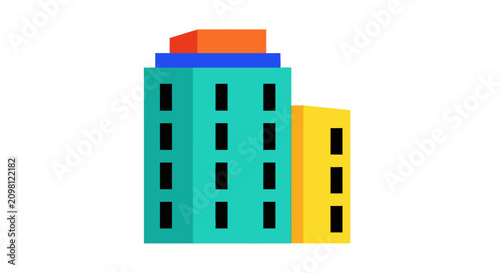 Colorful Building Architecture Design Concept.