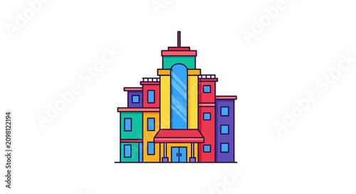Colorful Building Architecture Design Concept.