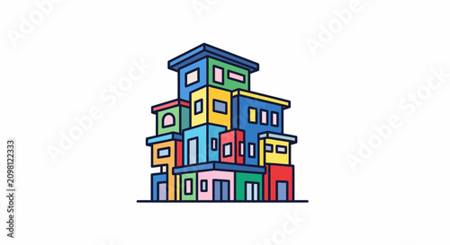 Colorful Building Architecture Design Concept.
