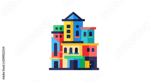 Colorful Building Architecture Design Concept.