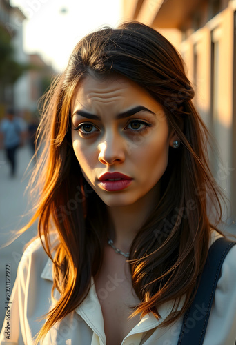 Young woman with a concerne...