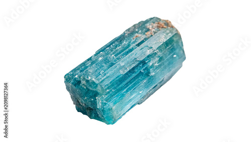 Cuadro en lienzo Raw organic blue beryl aquamarine mineral crystal gemstone geological texture is