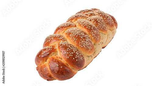 Foto Traditional festive sweet braided challah bread loaf confectionery bakery asset