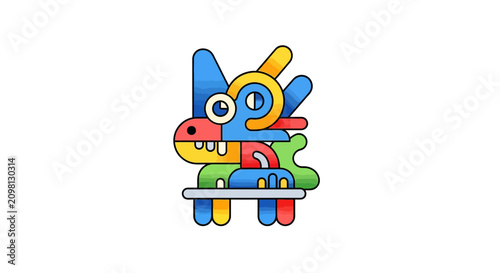 Colorful dog pinata toy figure.