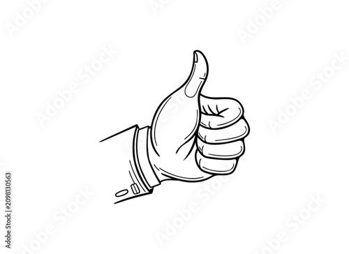 Thumbs Up Vector Illustration – Thumbs Up Hand Gesture Line Art