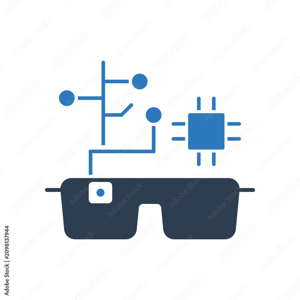 Obraz premium AI Smart Glasses Icon