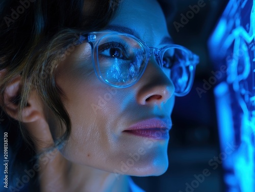 Close-up profile of woman i...