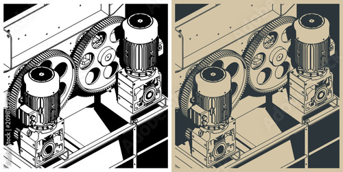 Industrial heavy machinery gear transmission mechanism