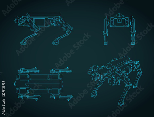 Quadruped robot blueprints
