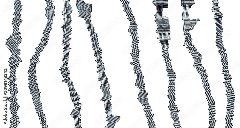 Fototapeta premium Torn Rough Edge Plaid Fabric Texture Isolated on Transparent Background