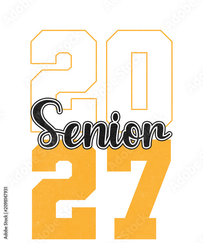 Class of 2027 Senior PNG, Retro Graduation Design, Vintage Senior Graduate Graphic, High School Graduation Sublimation Download