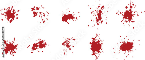 Canvastavla Spooky halloween blood splatter collection realistic gore effects for horror des