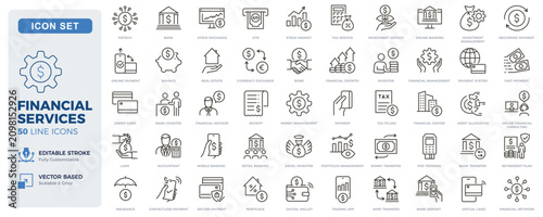 Fotografie Financial services icon set
