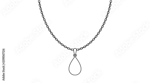 Canvastavla Necklace displays a small teardrop pendant on a thin metal chain in a minimalist composition