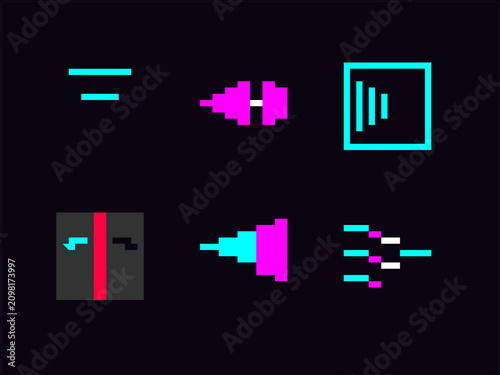 Photos Spatial Audio Logic Pixel Art - Game Dev Sound Design Emitter Vector Icons