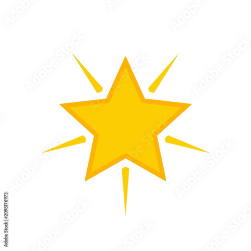 Bright Yellow Starburst Icon with Sharp Rays on White Background