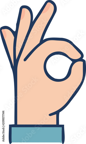 OK Hand Sign Illustration