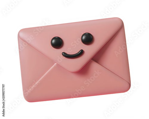 Funny Cartoon Envelope Isolated on Transparent Background, Cute Smiling Mail Character for Email, Communication, Kids, Stickers, and Creative Design Concepts