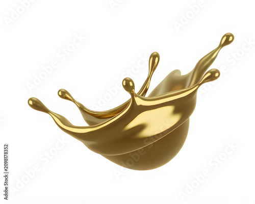 3D Golden Splash Isolated on Transparent Background, Luxurious Metallic Liquid Splash for Premium Design, Cosmetic, Luxury Branding, and Creative Concepts