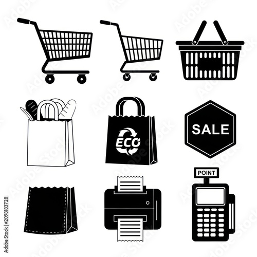 Shopping icons and retail symbols 1.