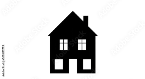 Simple Black House Icon Design.