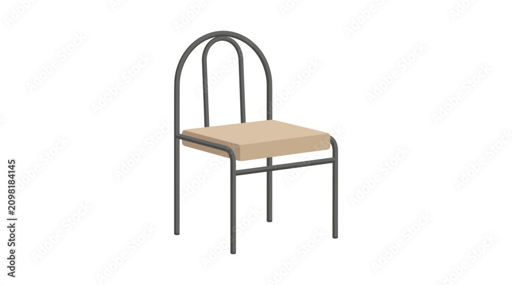 Fototapeta premium Modern Minimalist Dining Chair with Sleek Metal Frame Design