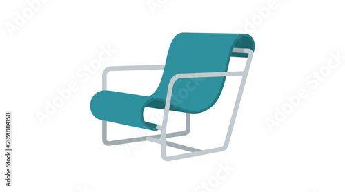 Принти на полотні Minimalist modern chair floating in zero gravity 3D interior concept