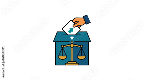 Картината върху платно Voting for Justice Concept