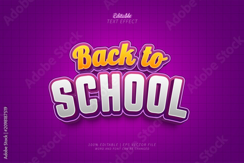 Back to School Editable Text Effect Style 3d Bold
