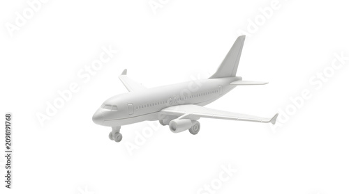 White Passenger Airplane Model Ready for Customization and Design PNG Isolated on transparent background