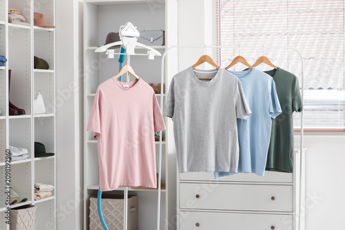 Modern wardrobe with a clot...
