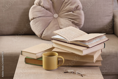 Stack of old books with an ...