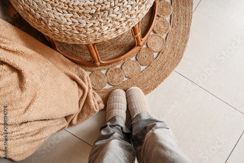 Person wearing cozy slipper...