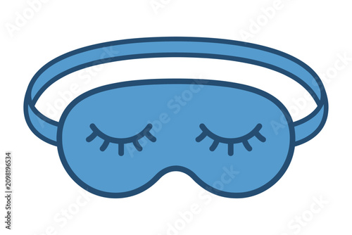 Blue Sleep Mask Flat Vector Illustration