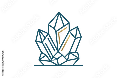 Obraz na płótnie Minimalist Crystal Cluster Vector Illustration