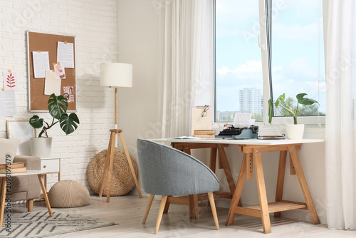Home office interior with a...
