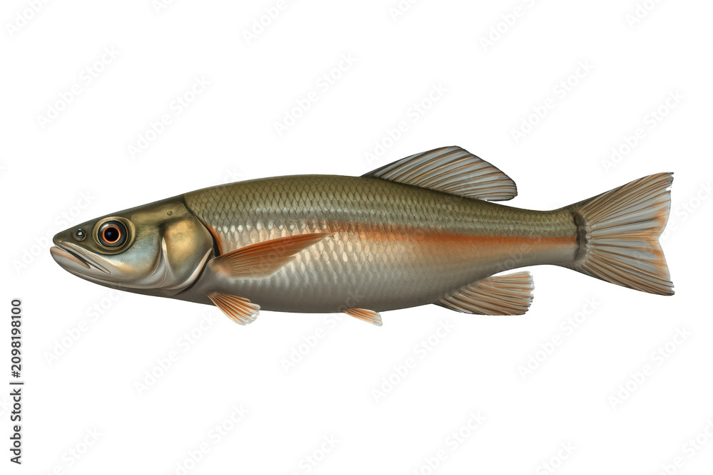 Fototapeta premium Freshwater fish species swimming, showing detailed scales and fins, perfect for aquatic wildlife themes and educational contexts